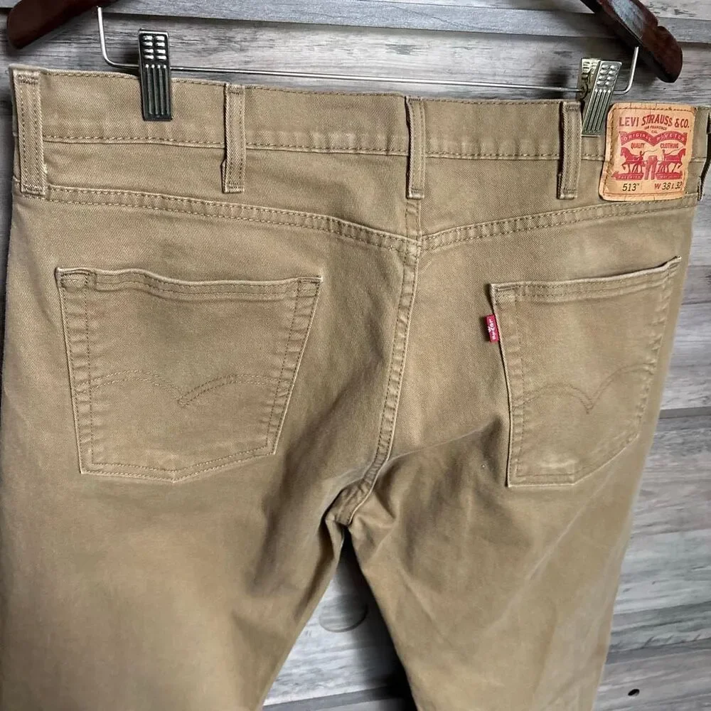 Levi's 513 Levi Strauss Tan Jeans 38 Casual Boho Classic Coastal Streetwear